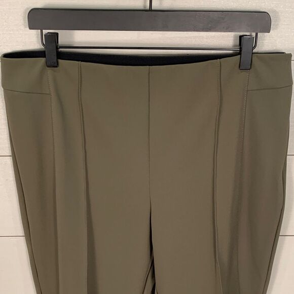 Lafayette 148 Gramercy Pants olive green color size 14 office business casual - Picture 2 of 11